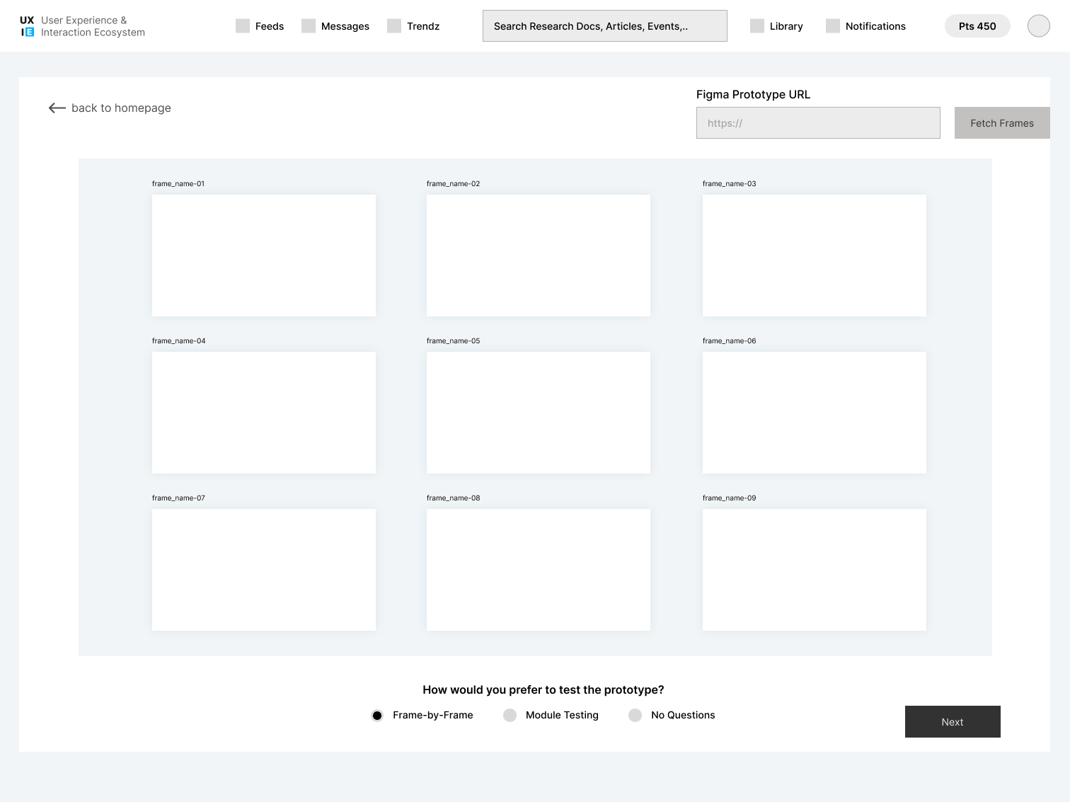 Wireframe — Fetching Figma prototype URL
