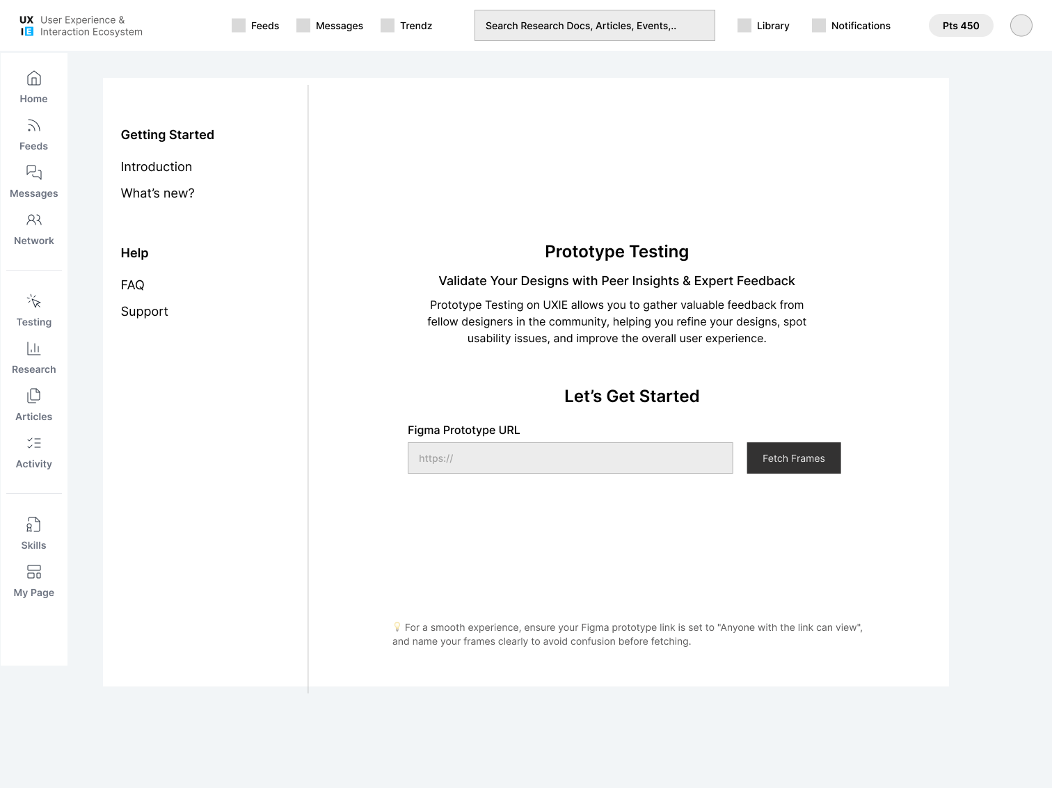 Wireframe — Getting started with prototype test creation